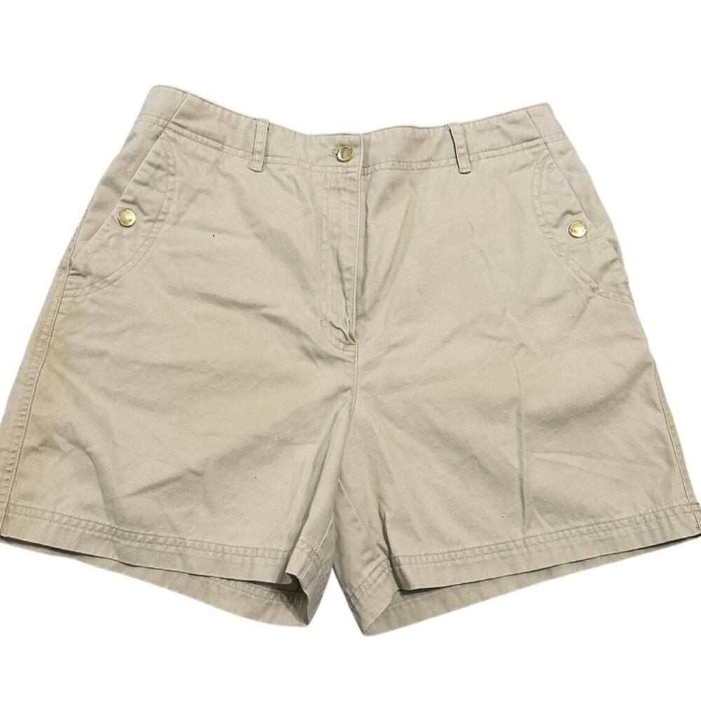Lauren Ralph Lauren Womens Chino Khaki Shorts Size 10 100% Cotton - Picture 1 of 9